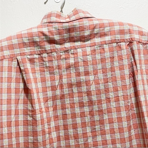 Vintage POLO RALPH LAUREN SPORTSMAN Men’s Orange Plaid Button Down Shirt Size L - Picture 7 of 8
